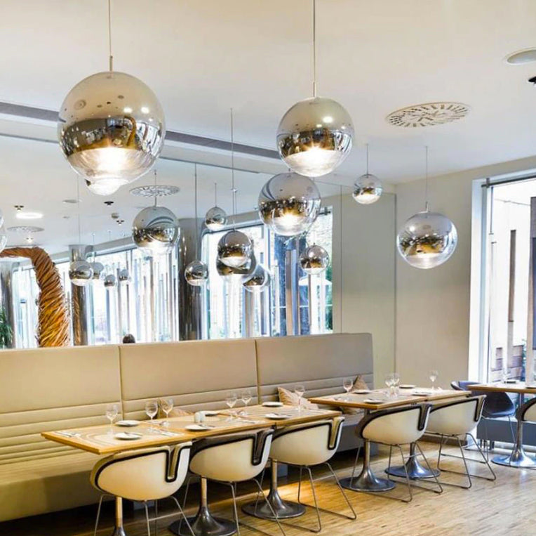 Berg Silver Half Glass Sphere Pendant Light For Modern Living | Lersk