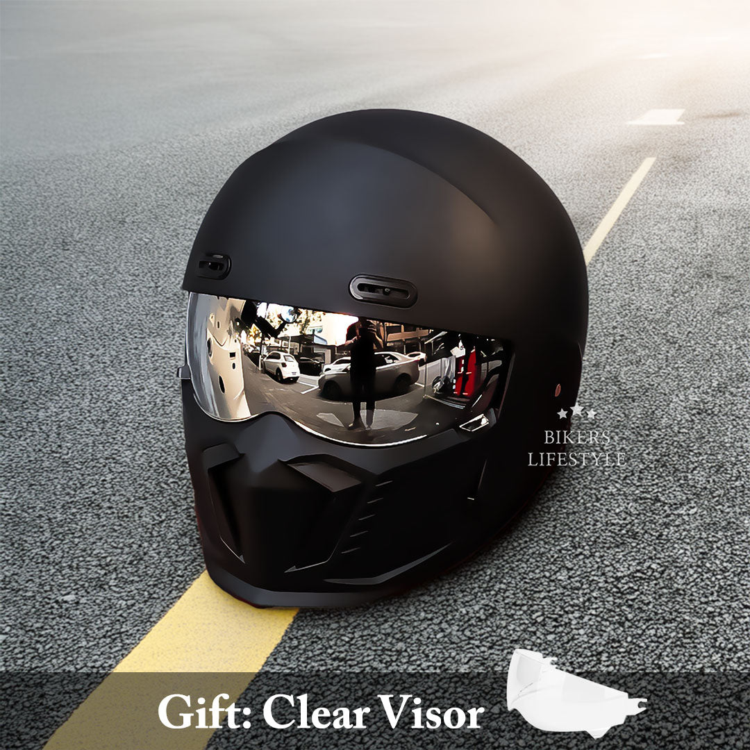 Casque de moto rétro pour pilotes avec lentille anti-buée | Lersk