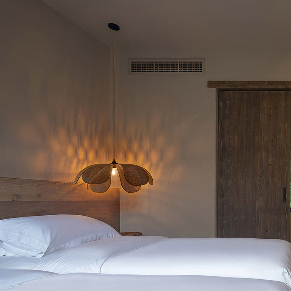 LumaNook Reed Wicker Pendant Light for Cozy Bedroom | Lersk