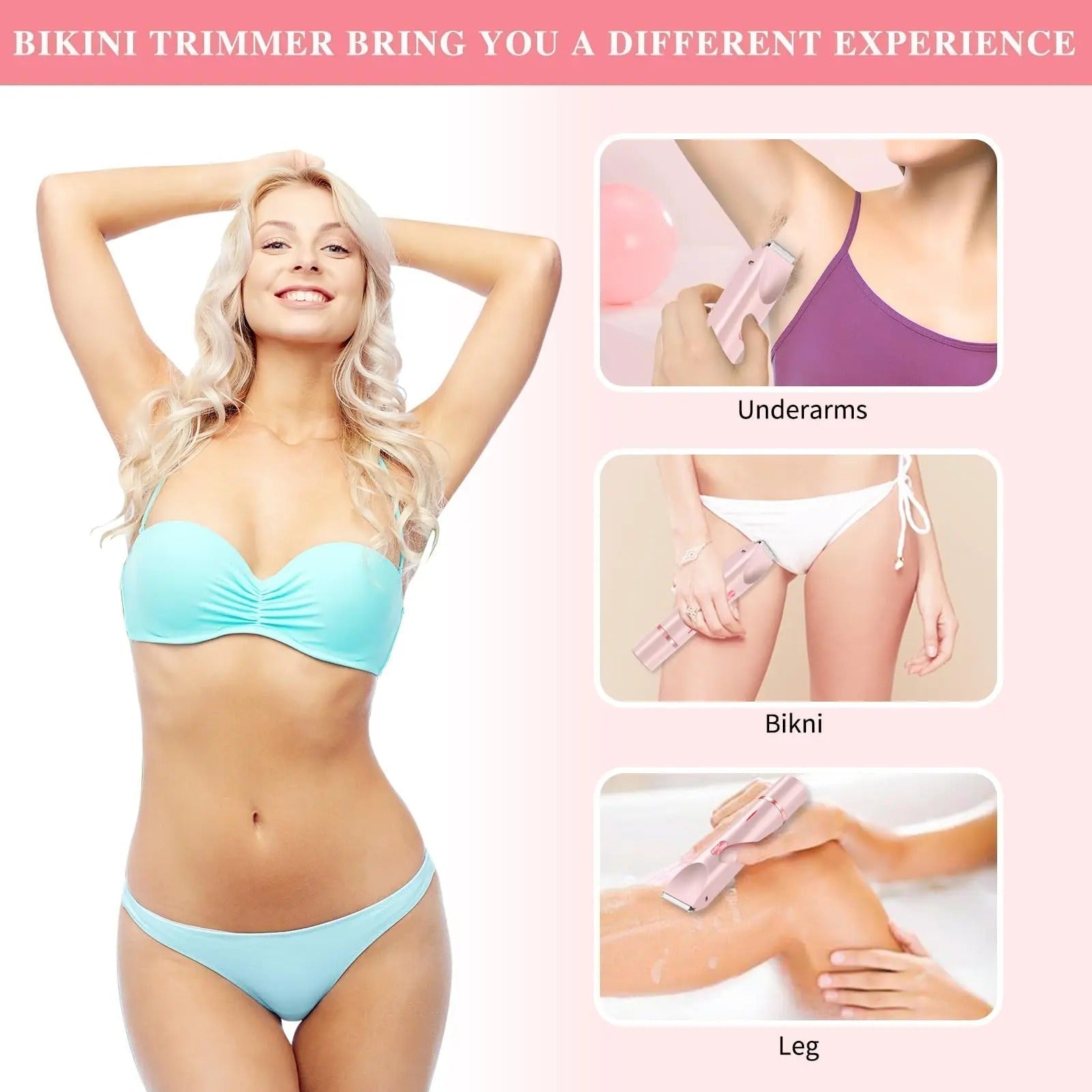 Rasoio impermeabile ricaricabile 2 in 1 per bikini donna | Lersk
