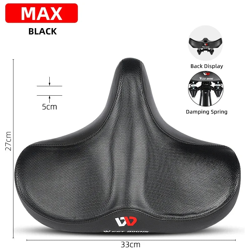 WEST BIKING Wide Ergonomic Bike Saddle For MTB And City Rides All Day Comfort | Lersk