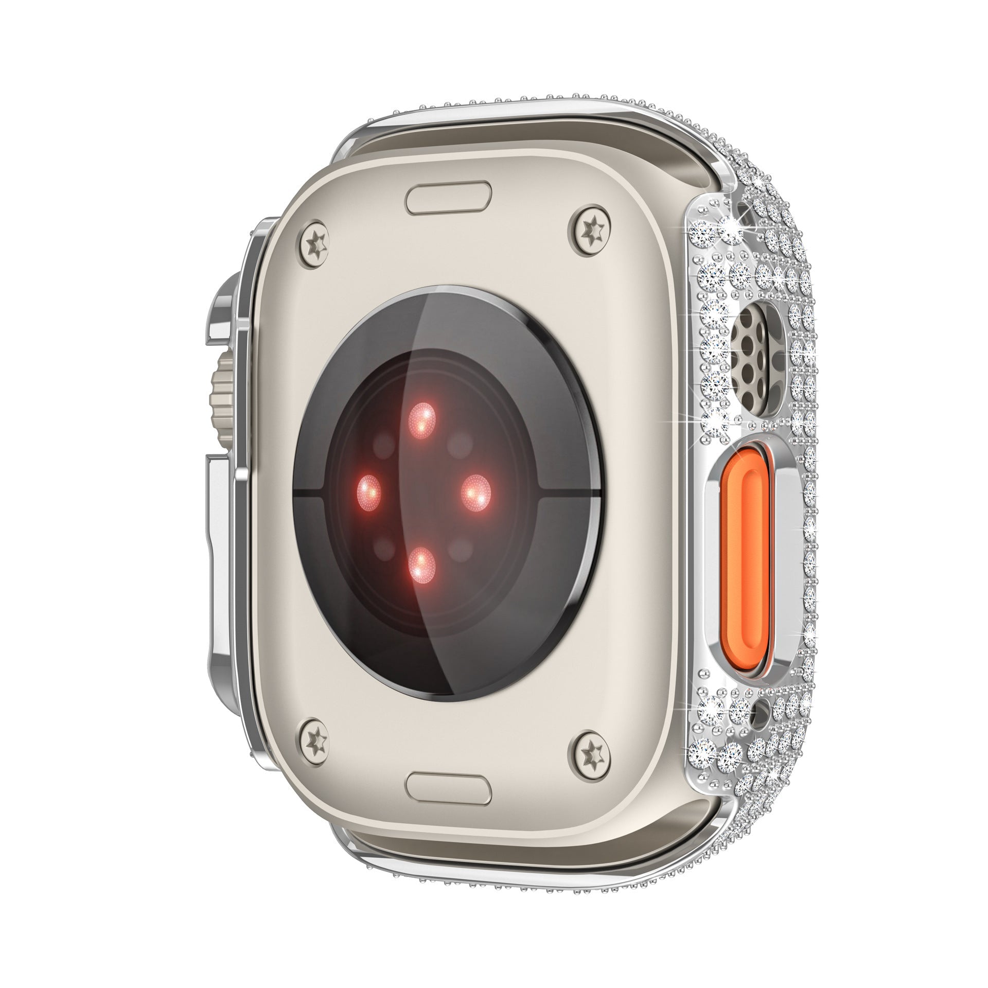 LuxeGuard Diamantbesat Fuldt Dækkende Cover og Skærmbeskytter til Apple Watch | Lersk