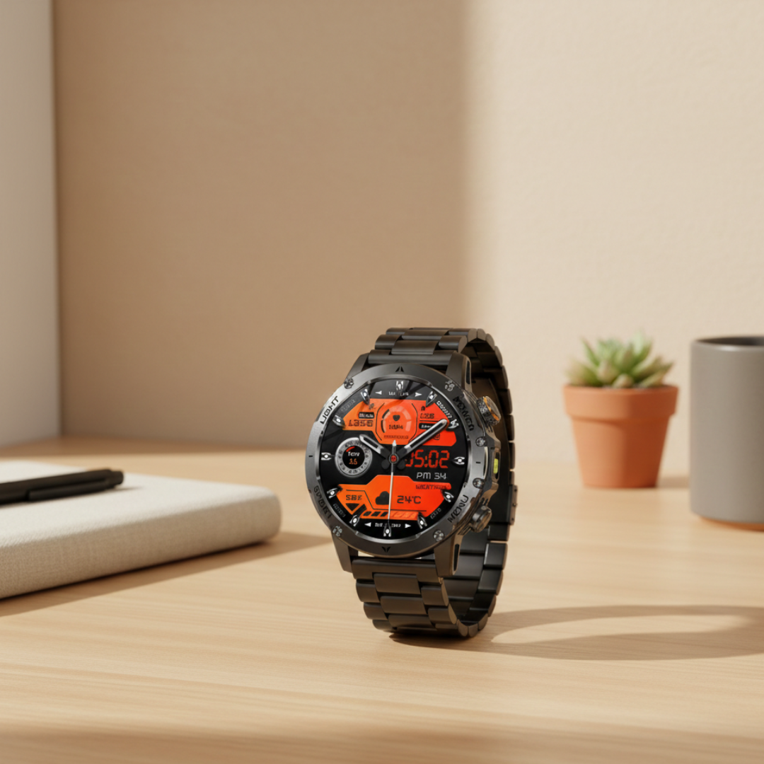 Robuste Outdoor-Smartwatch mit wasserdichtem taktischem Design und langer Akkulaufzeit | Lersk