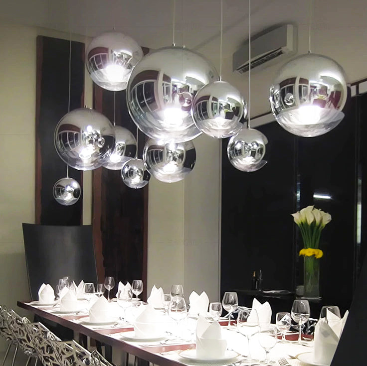 Berg Silver Half Glass Sphere Pendant Light For Modern Living | Lersk