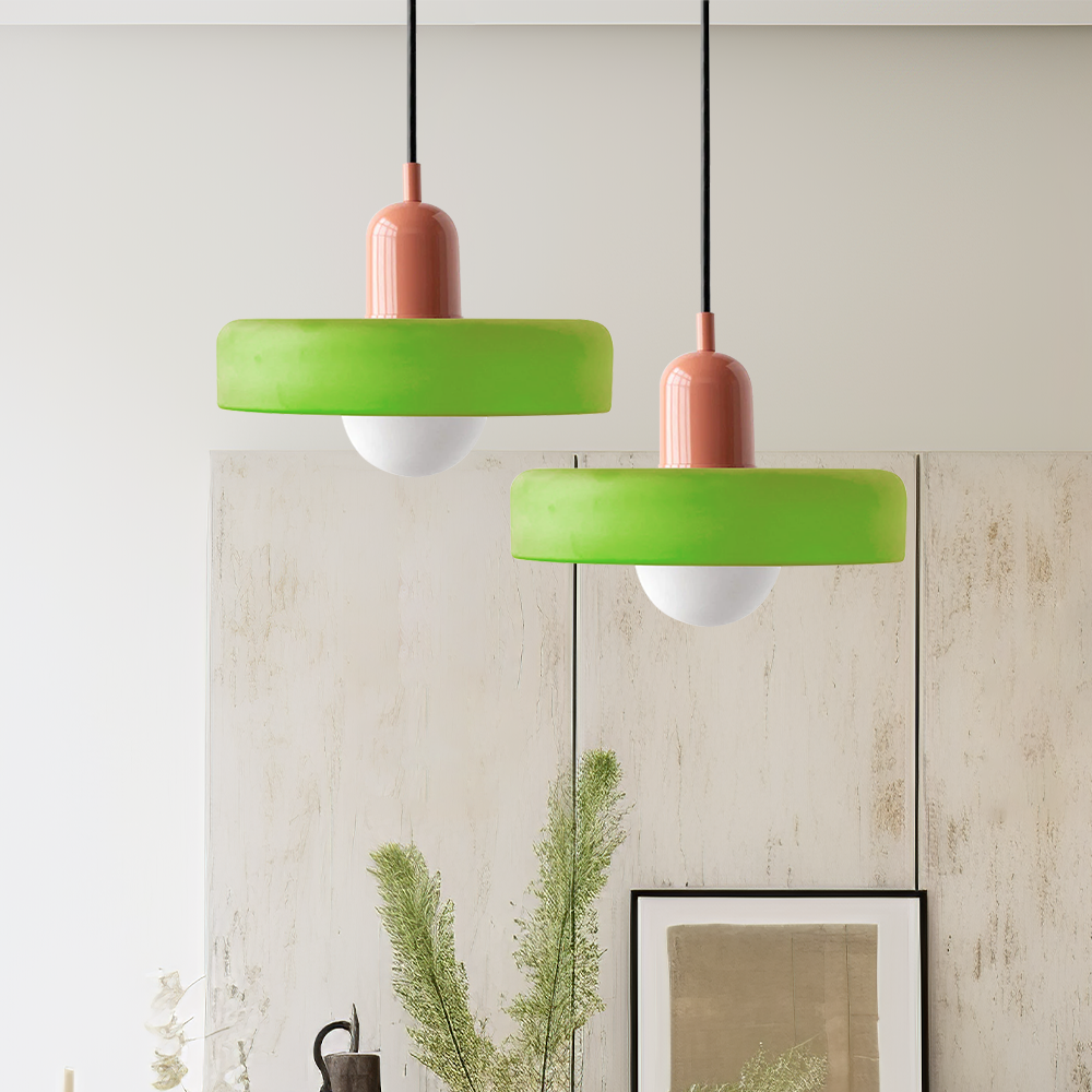 Aurelo Colored Glass Bauhaus Pendant Light for Dining Rooms | Lersk