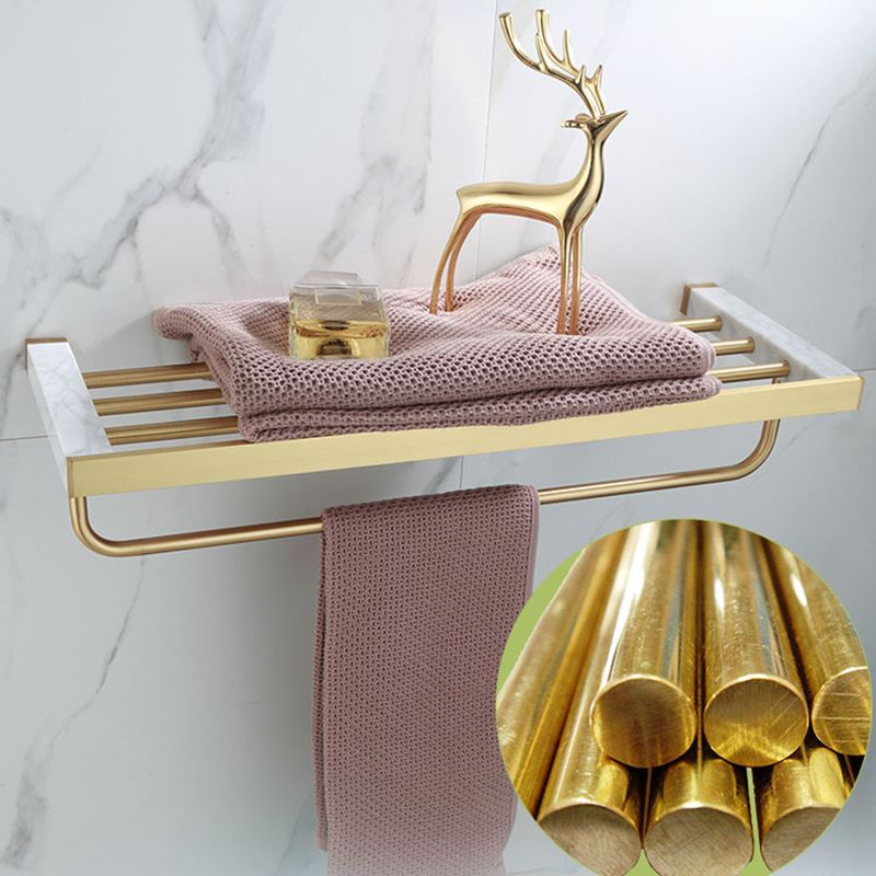 Polished Brass Bathroom Accessory Set Featuring Marble Hardware For Coordinated Bath Decor | Lersk