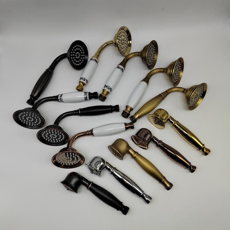Tradiční ruční sprchová hlavice s hadicí, nástěnná sprchová hlavice z leštěné mosazi | Lersk
