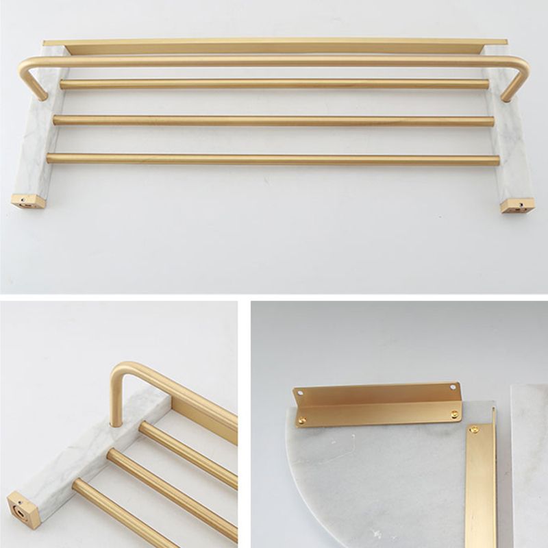 Polished Brass Bathroom Accessory Set Featuring Marble Hardware For Coordinated Bath Decor | Lersk