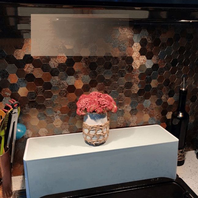 Azulejo Mosaico Metálico Moderno Autocolante Hexágono e Azulejo Metro para Interiores Modernos | Lersk