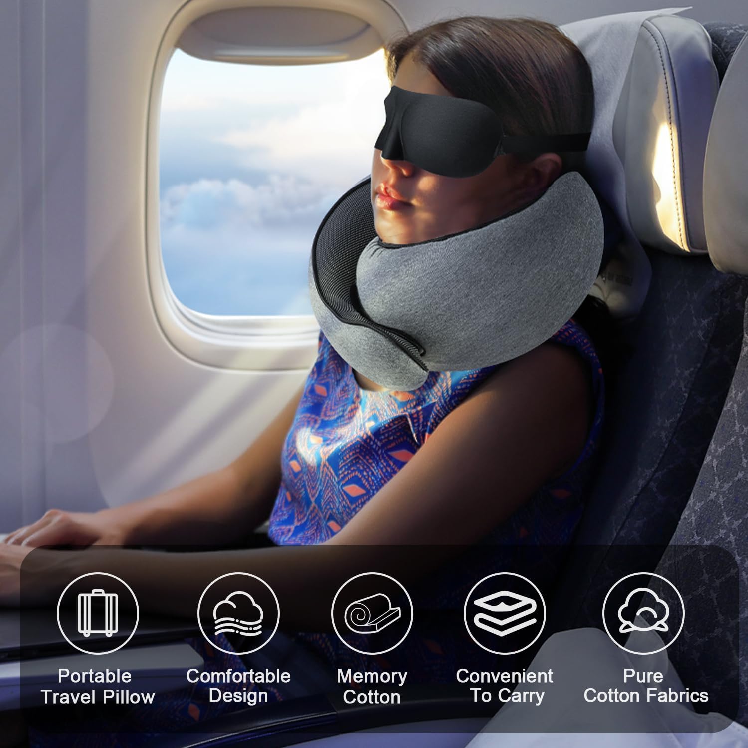 Memory Foam Neck Travel Pillow for Air Travelers with Ergonomic Support | Lersk