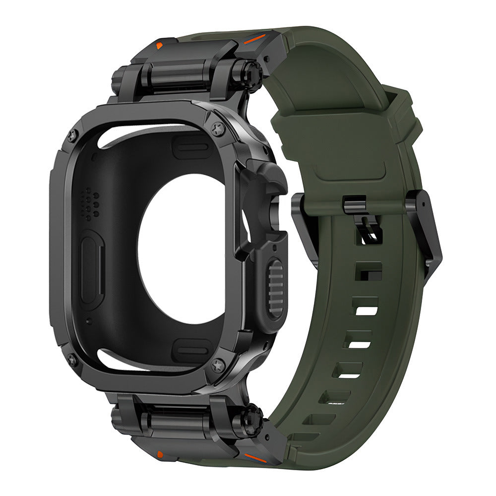 Pulseira tática em borracha fluoro RavenTac + capa 2 em 1 TPU/PC para Apple Watch | Lersk