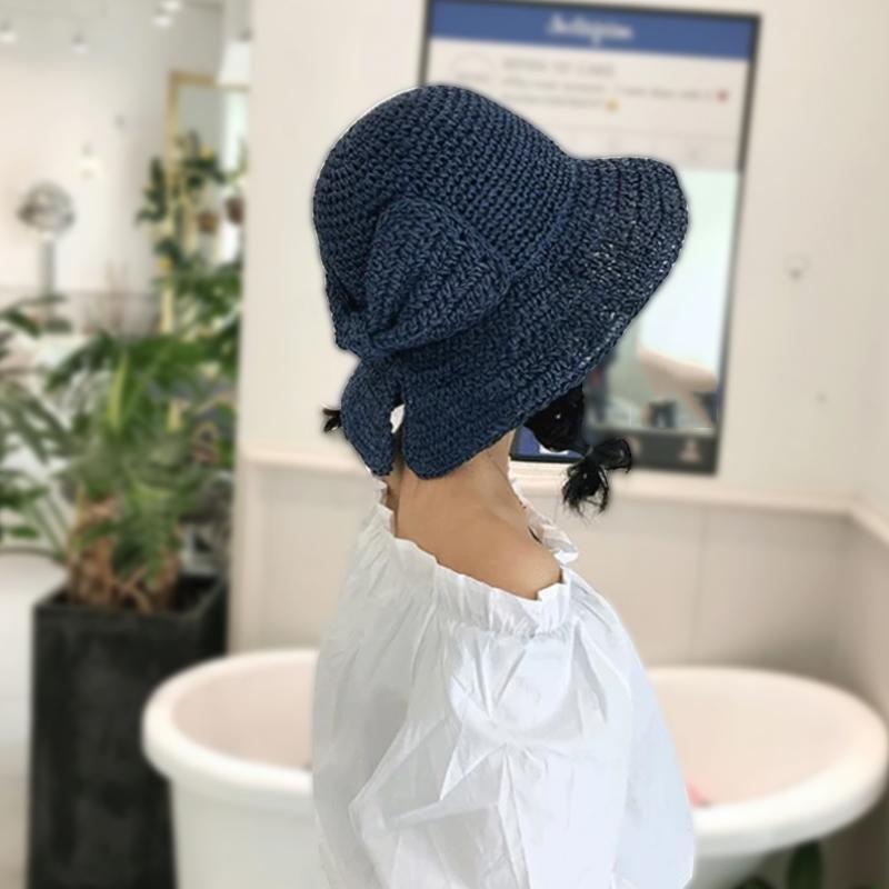 Retro Folding Straw Hat With Bow Retro Folding Straw Hat With Bow Retro Folding Straw Hat With Bow | Lersk