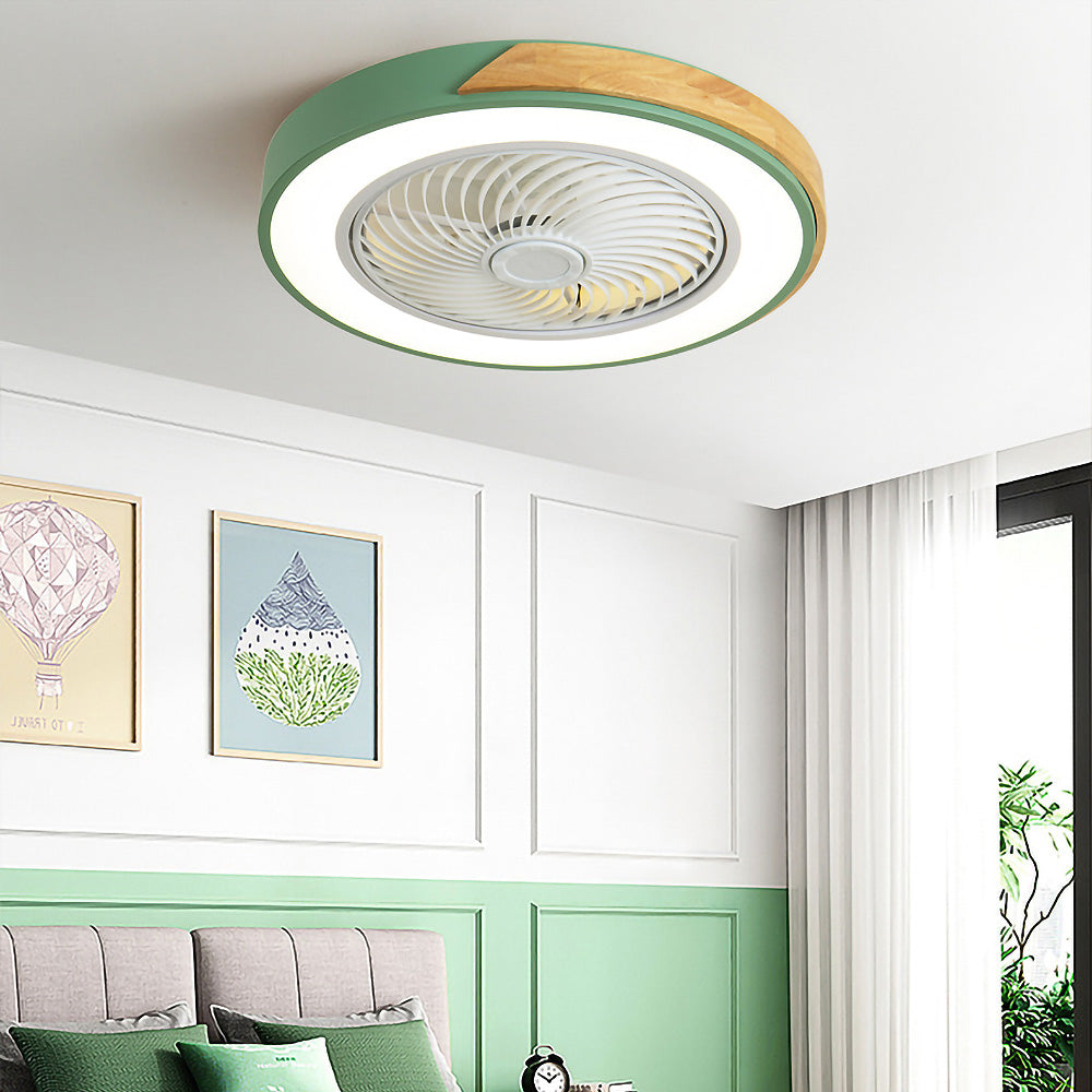 Ventilateur de plafond Boreal Timber avec lumière LED économique et pales en bois | Lersk