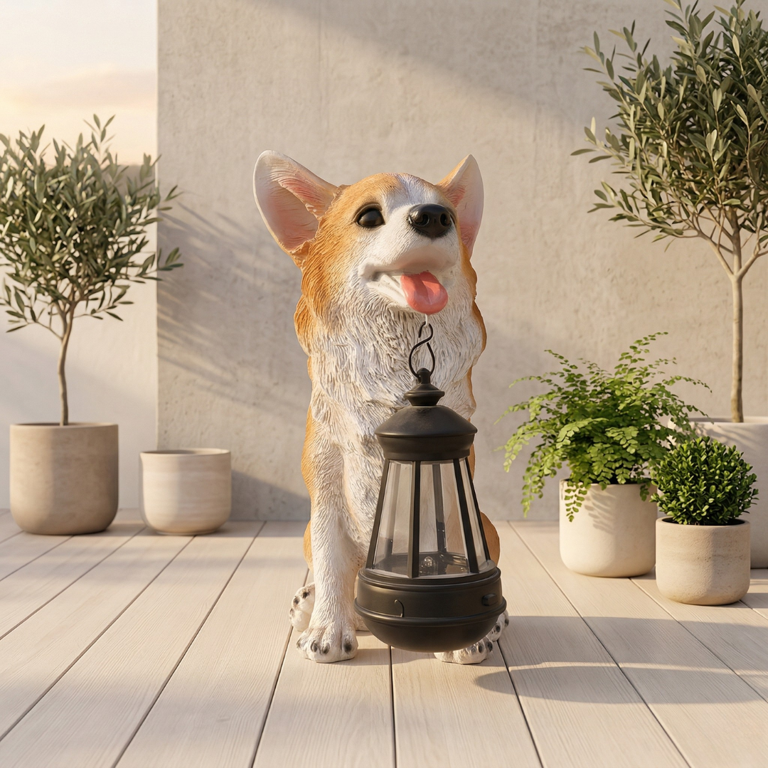 Solar-Hund Gartenornament für Außenbereich und Gartendekoration | Lersk