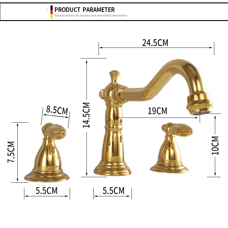 Marcelli Vintage Brass Double-Handle Bathroom Faucet for 3-Hole Sink | Lersk