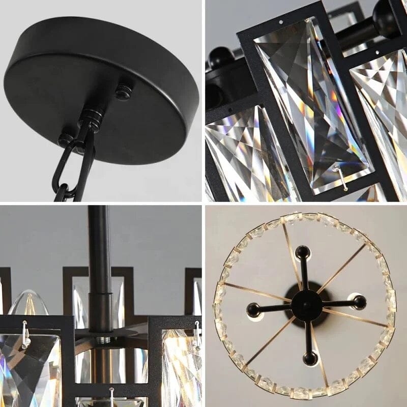 Lampa wisząca Nova Crystal ze stali nierdzewnej z kryształami K9 i LED | Lersk