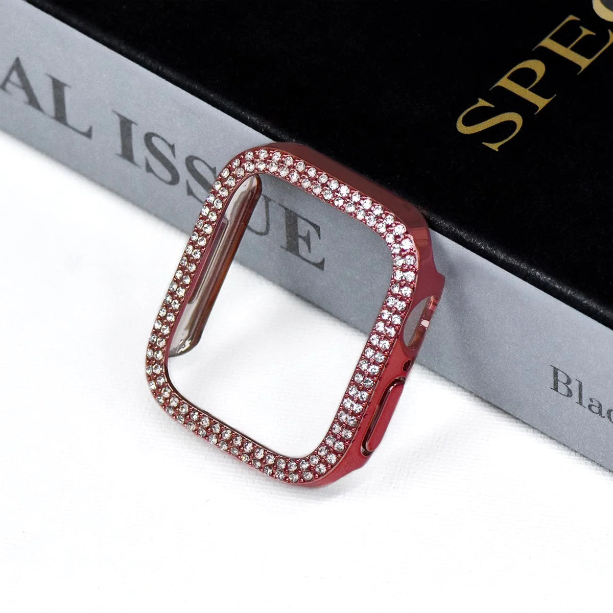 Tempered Glass Case With Rhinestone Accents | Lersk