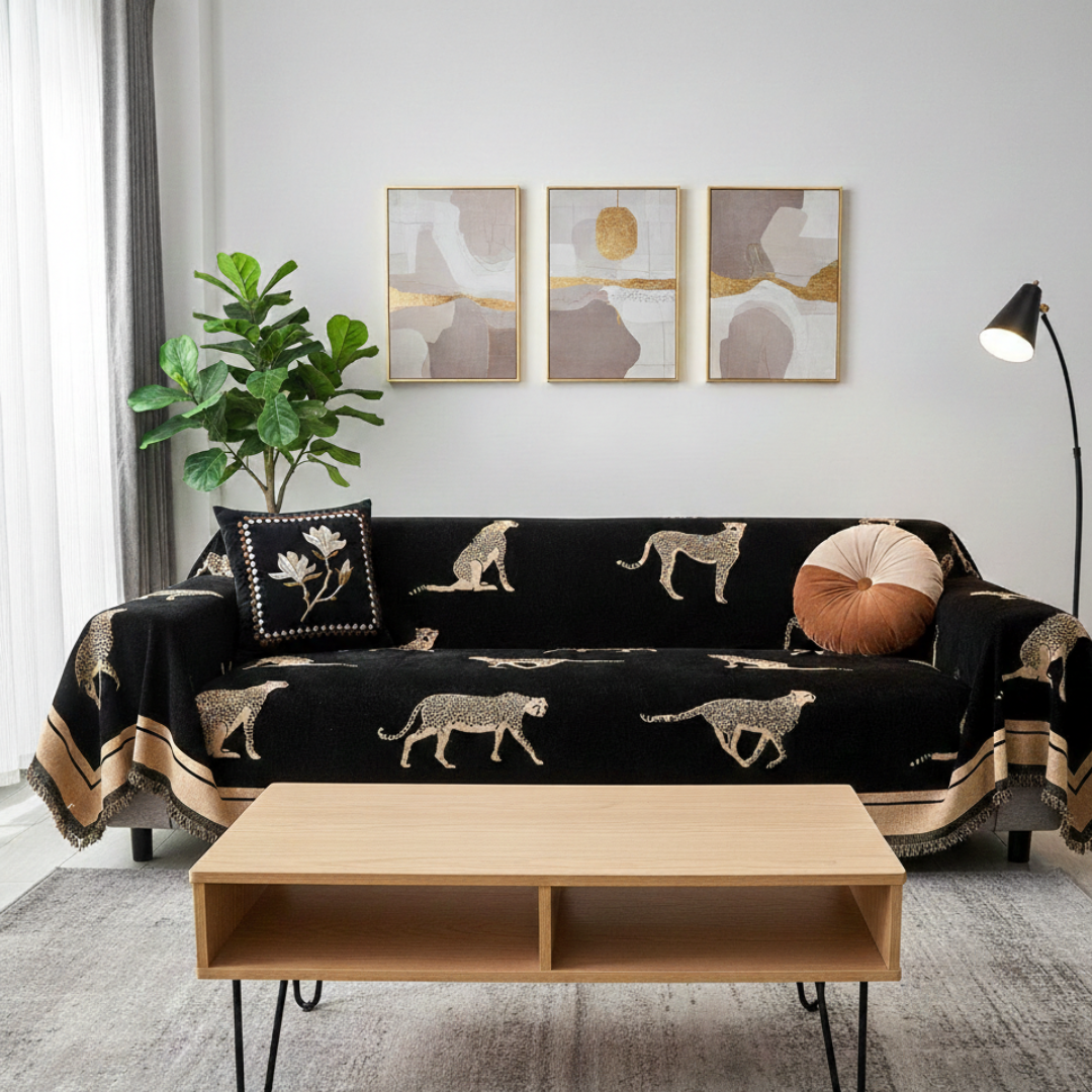 Copertura per Divano a Motivo per Animali Domestici Design Ispirato alla Savana con Ghepardo | Lersk