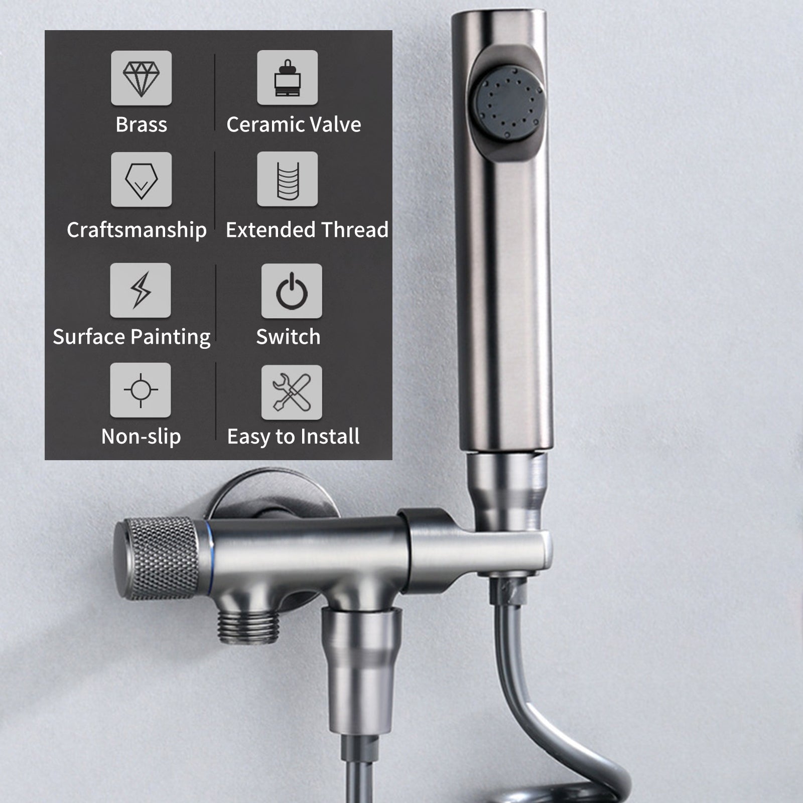 Přenosná bidetová sprcha PrecisionFlow s nastavitelnou tryskou | Lersk