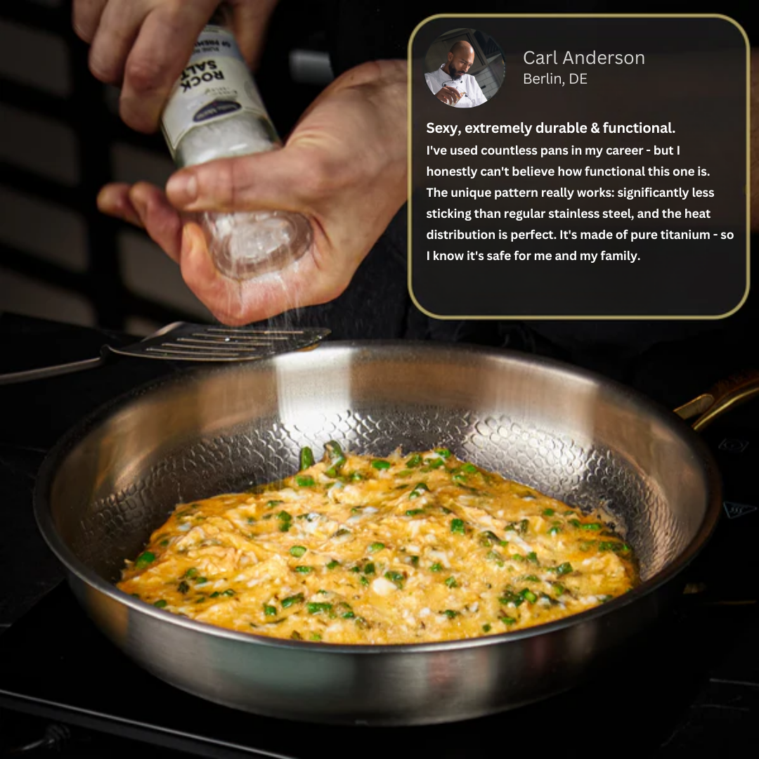 NovaTi Pure Titanium Interior Nonstick Frying Pan No Coatings Safe Cooking | Lersk