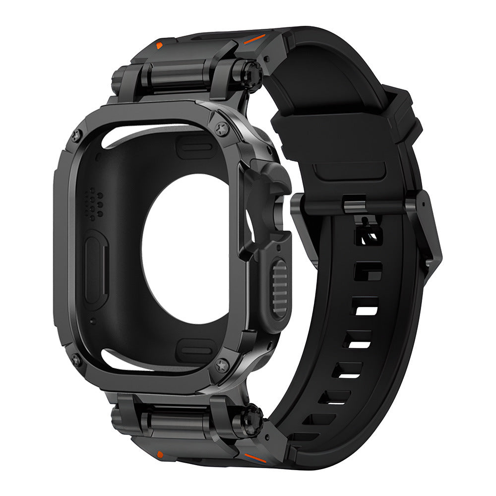 Pulseira tática em borracha fluoro RavenTac + capa 2 em 1 TPU/PC para Apple Watch | Lersk
