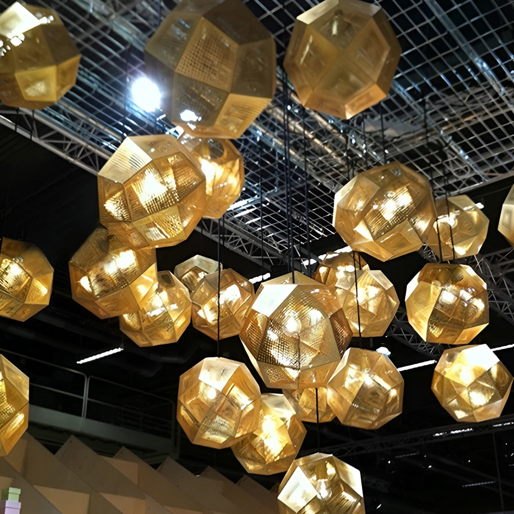 Lumenara Geometric Round Pendant Lamp in Electrolytic Metal | Lersk