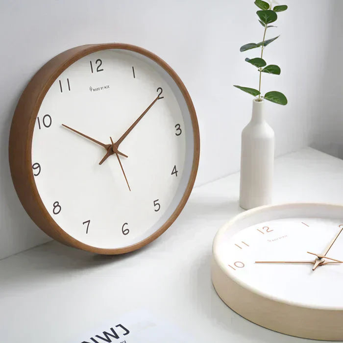 Luxwood Wanduhr Massivholz Analog mit Silent Movement | Lersk