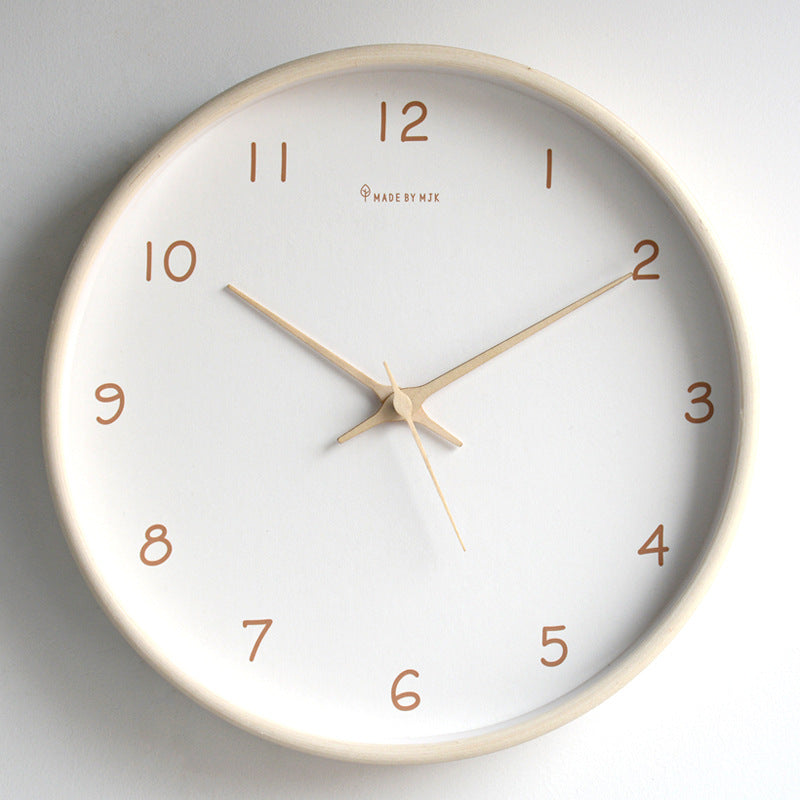 AuroraWood Analogue Wall Clock in Solid Wood for Home Decor | Lersk