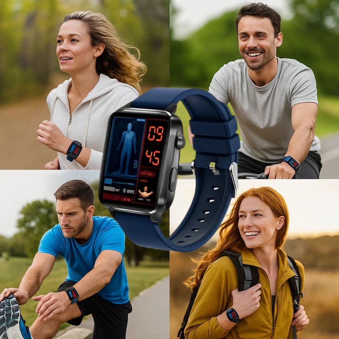 GlucoWell Nicht-invasive Diabetes-Smartwatch mit Blutzuckermonitor und HD-Display für schmerzfreies Glukose-Tracking bei Erwachsenen | Lersk