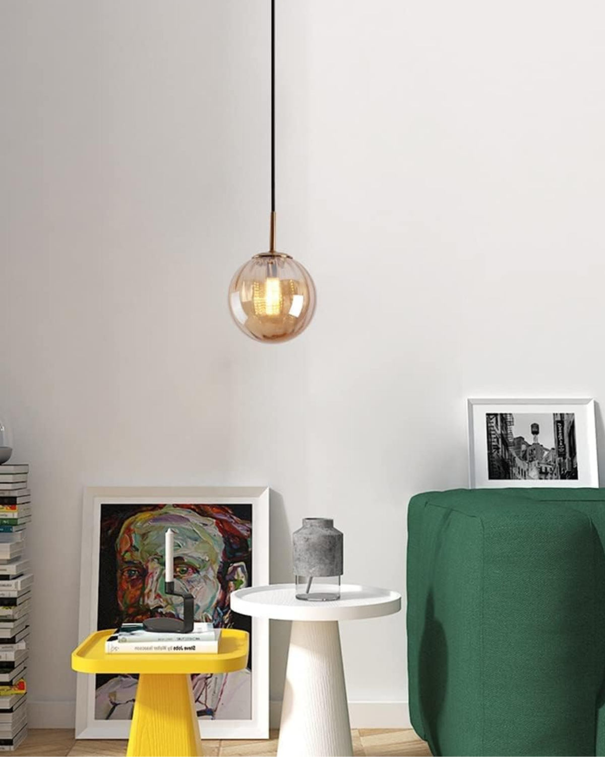 VeraLux Amber Glass Pendant Ceiling Light Vintage Warmth | Lersk