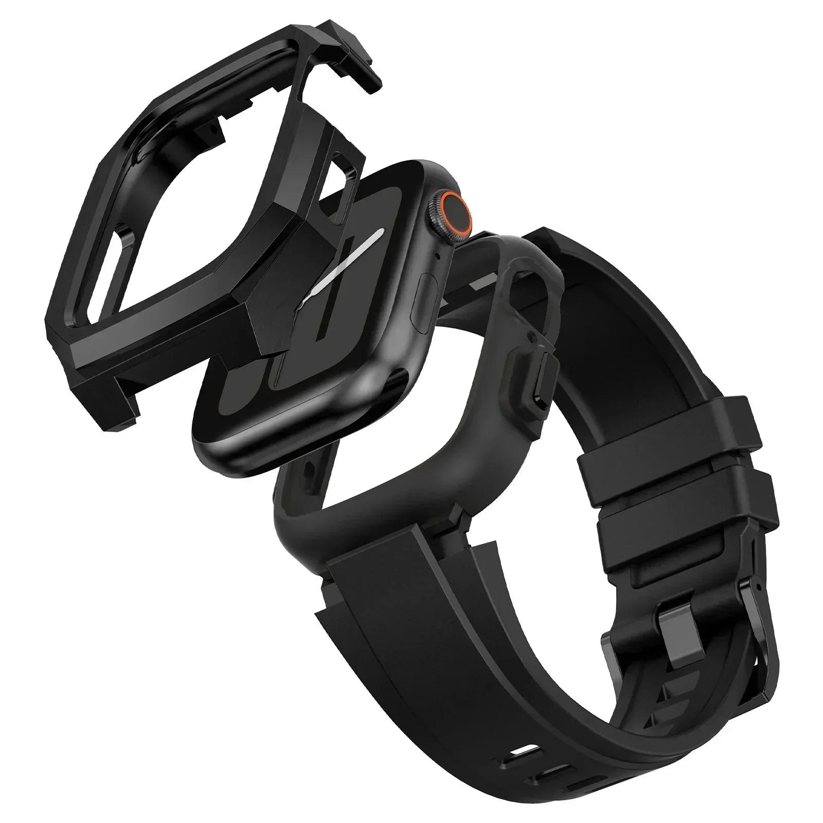 AeroCuff Fluoro Rubber Apple Watch-rem med rustfrit stålhus | Lersk