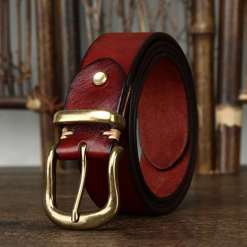 Torin Full-Grain Leather Belt With Brass Buckle Everyday | Lersk