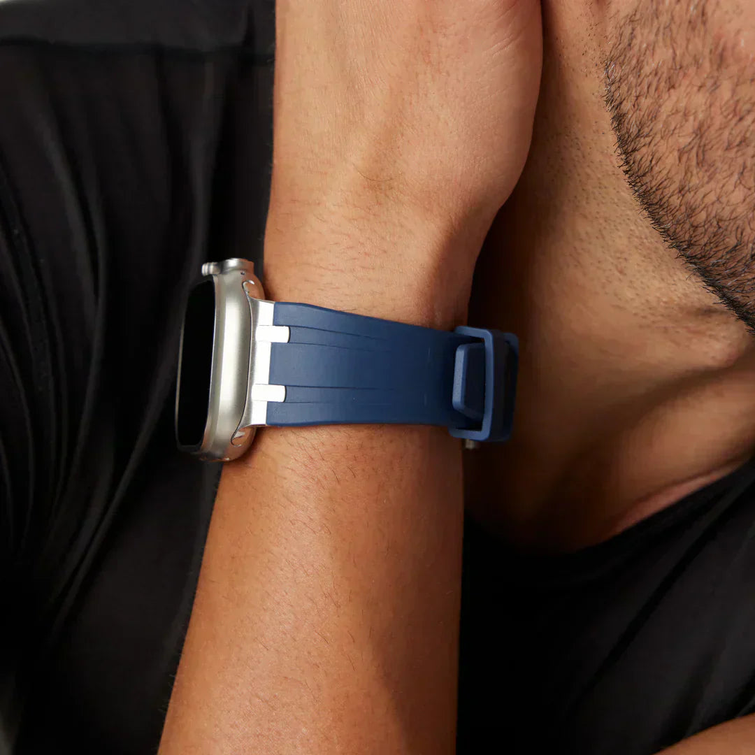 Valoria | Premium Silicone Band With Metal Butterfly Buckle For Apple Watch | Lersk