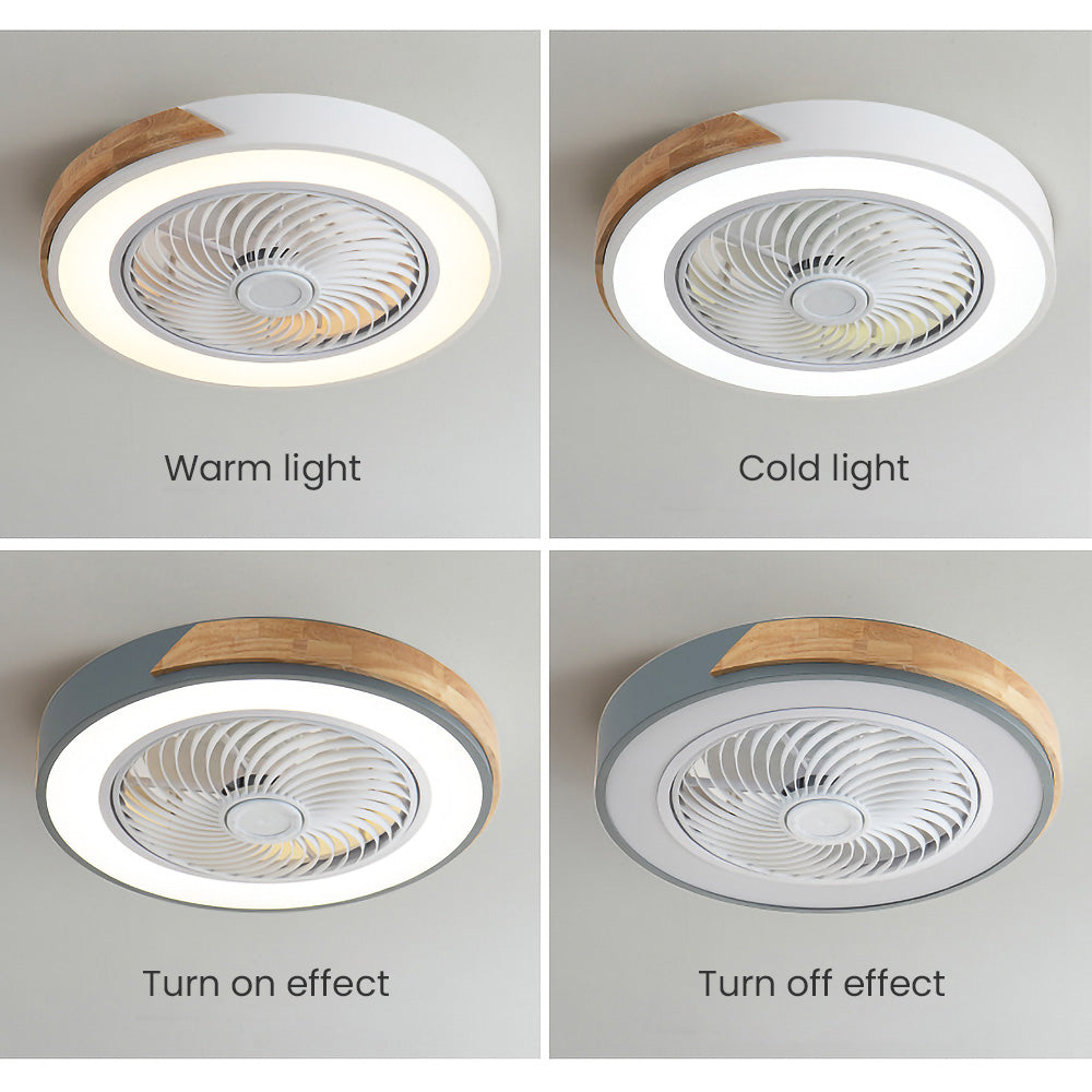 Ventilateur de plafond Boreal Timber avec lumière LED économique et pales en bois | Lersk