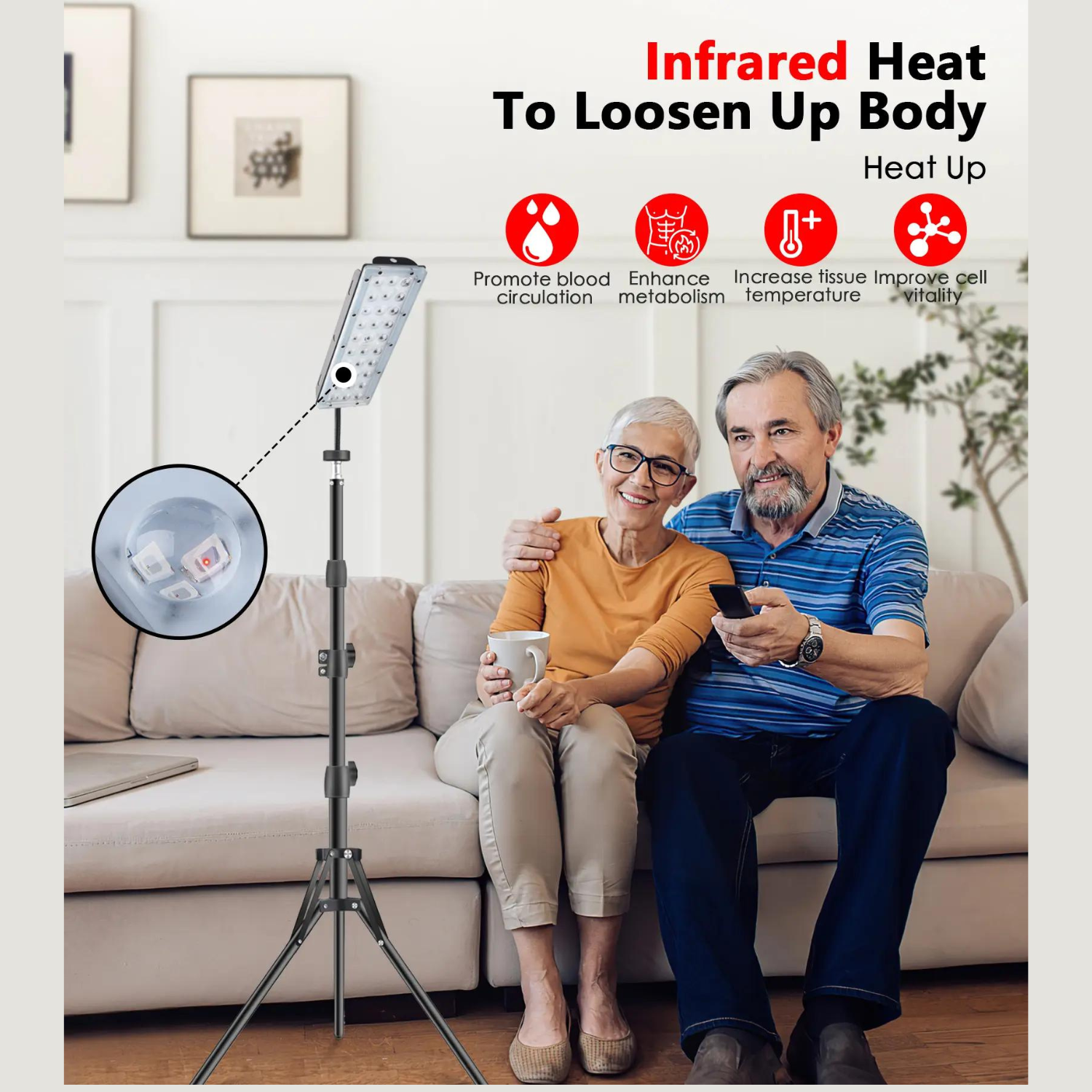Red Light Therapy Stand 1H Medical Grade Floor Lamp For Home Pain Relief | Lersk