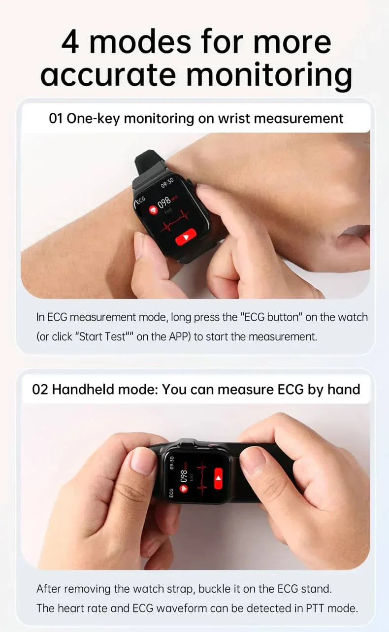 AeroPulse Smartwatch mit EKG- und Glukosemesser, 1,83-Zoll-HD-Bildschirm | Lersk