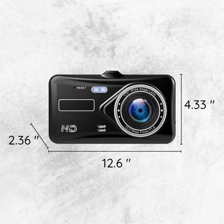 Dual Wireless Dash Cam Front And Rear 1080p 4-Inch LCD 170-Degree Ultra-Wide | Lersk