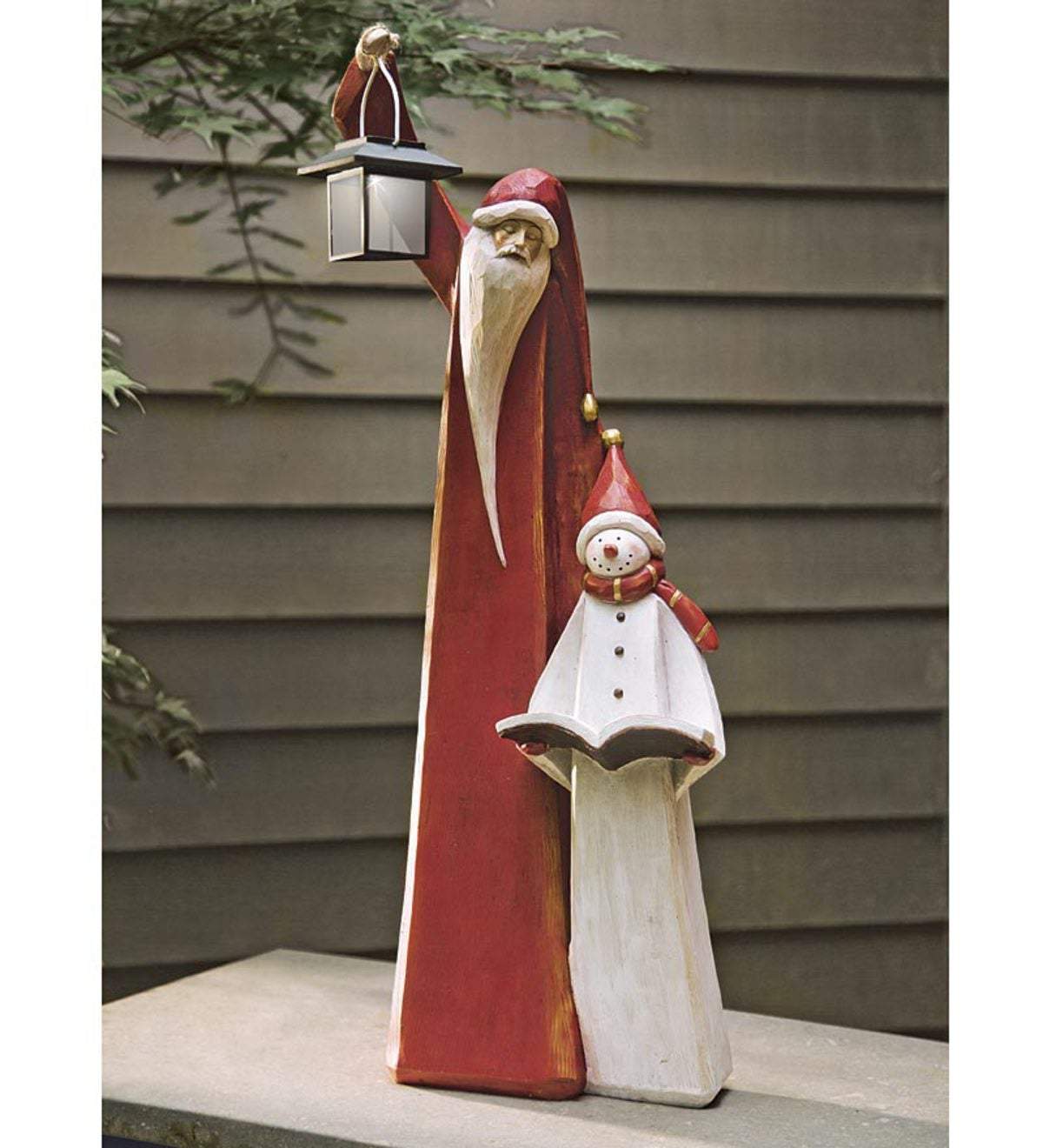 Weihnachtsmann- und Schneemann-Skulptur für Weihnachtsdekoration innen und außen | Lersk