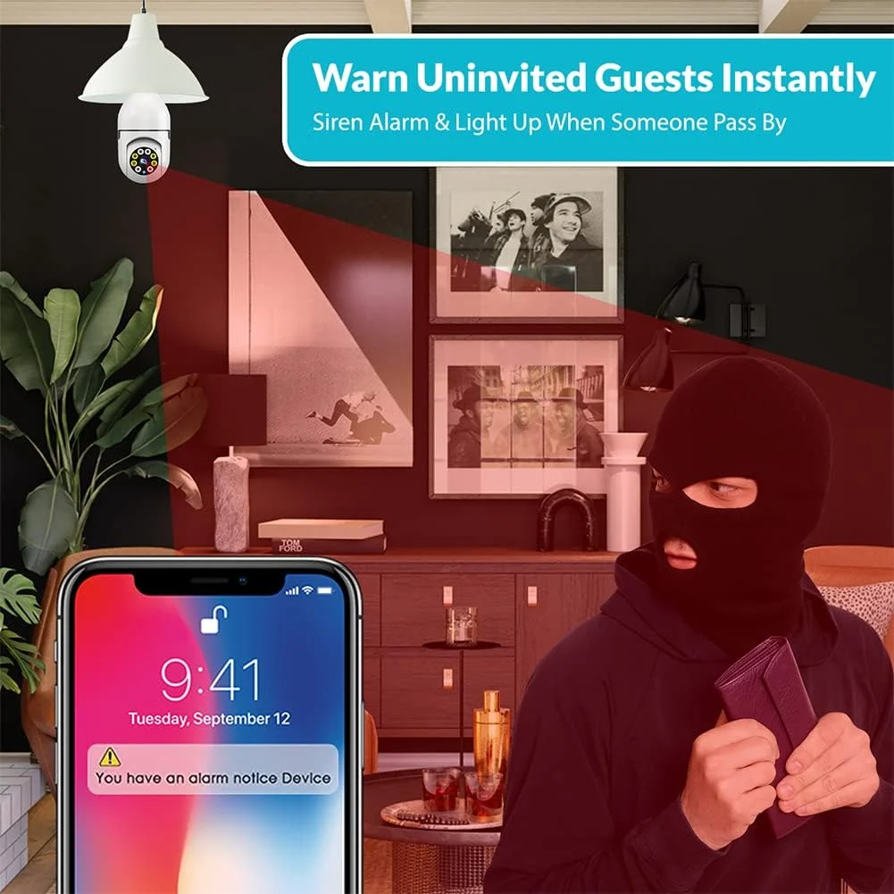 WiFi Outdoor Smart Light Bulb Camera With Motion Detection | Lersk