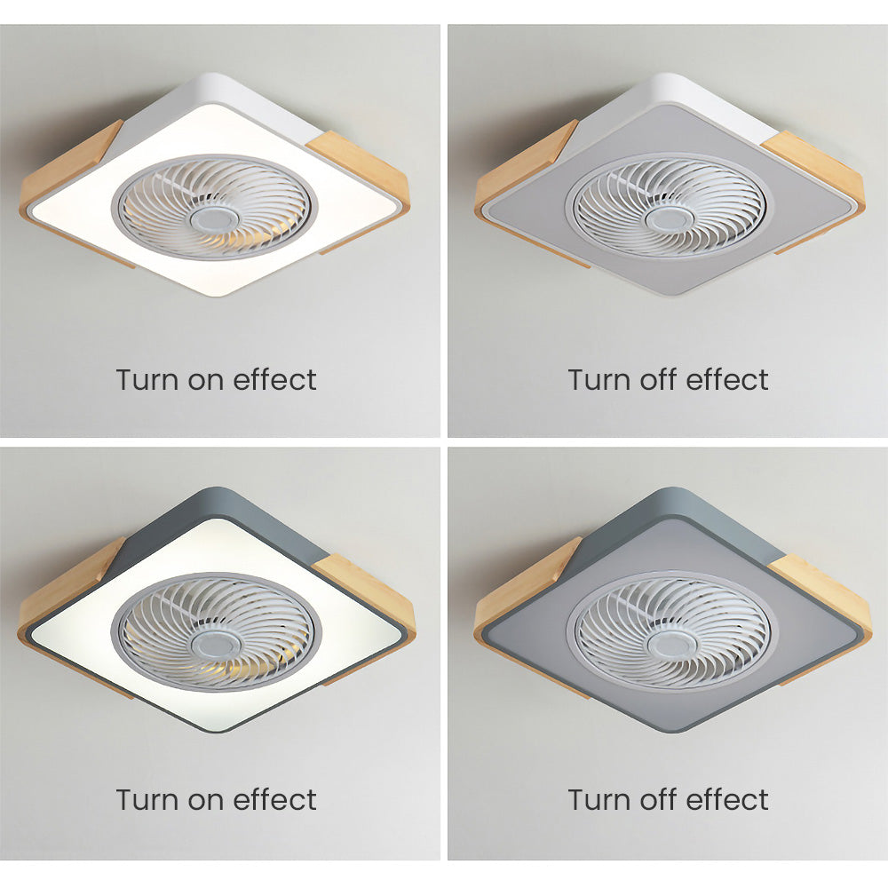 Ventilateur de plafond Boreal Timber avec lumière LED économique et pales en bois | Lersk