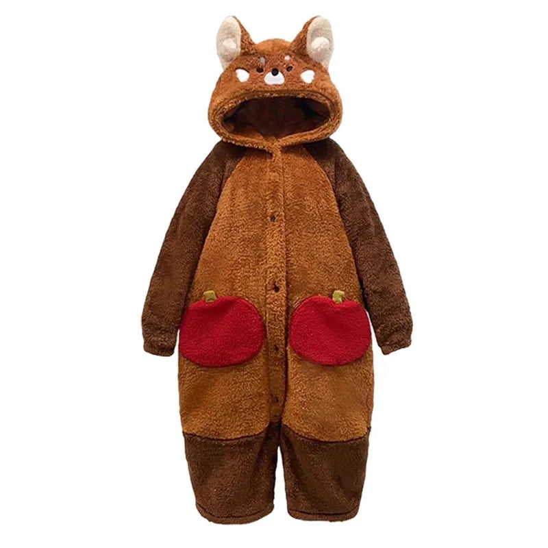 Cozy Cartoon Red Panda Pajama Set for Sleep and Comfort | Lersk