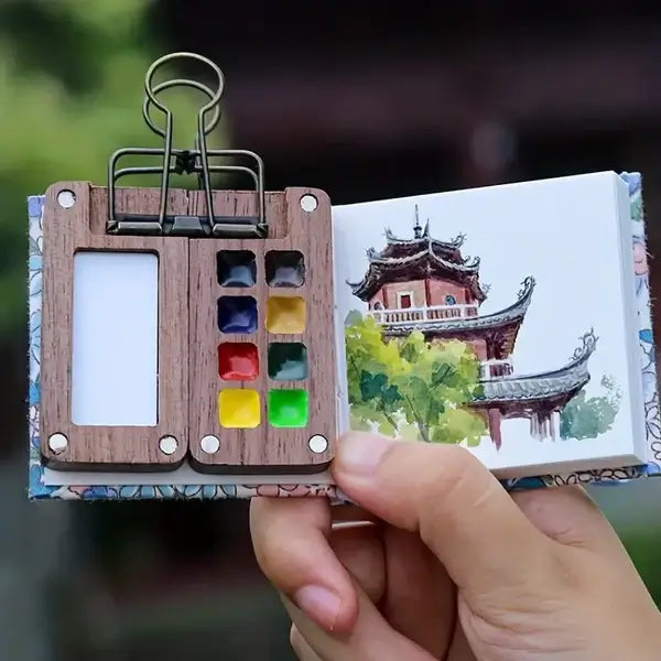 Portable Watercolor Paint Box Set With 24 Colors For Artists On The Go While Traveling | Lersk