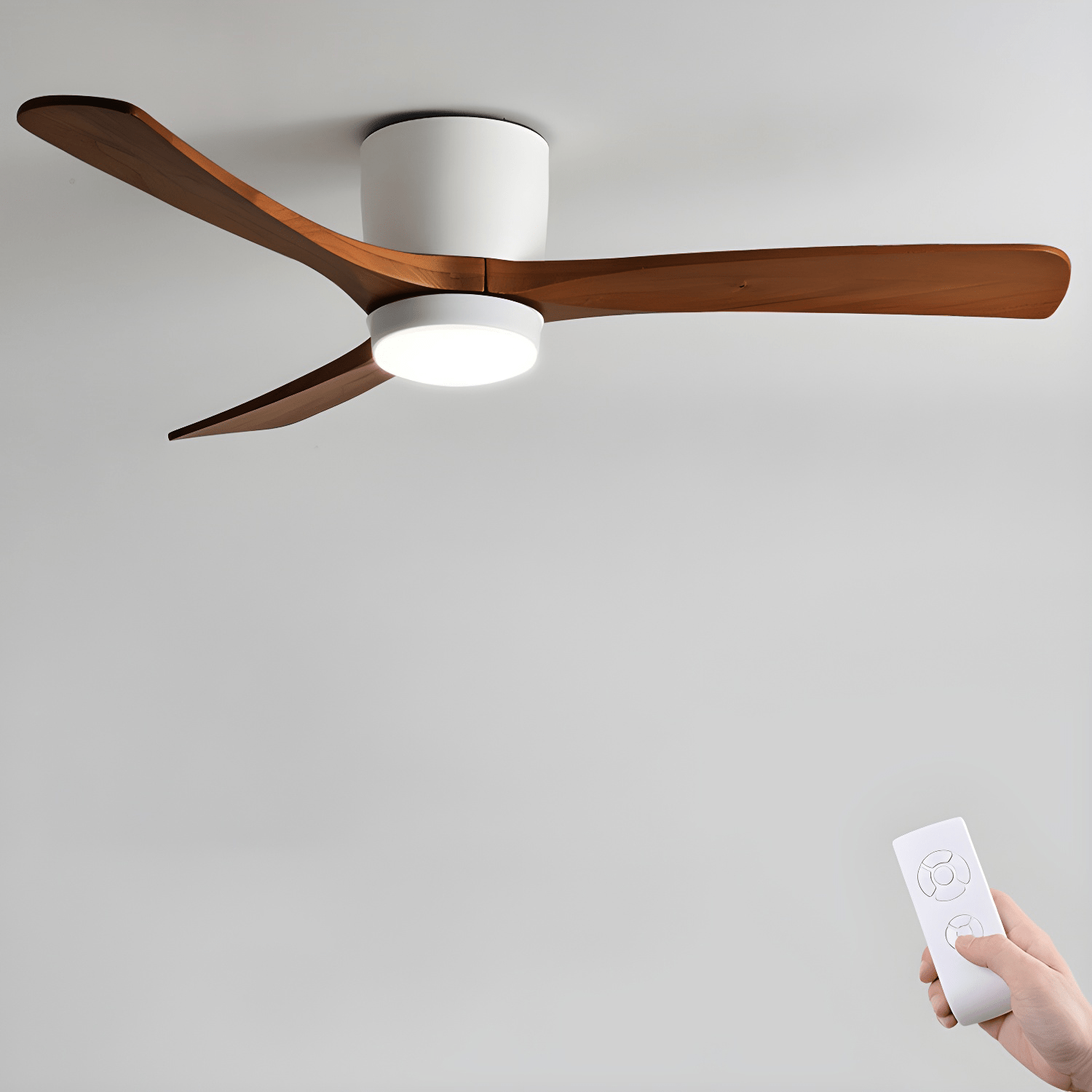 Lampa sufitowa z wentylatorem Everwood Nordic Wood 42 i 48 cali z oświetleniem LED | Lersk