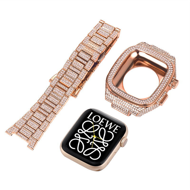 Funda y Correa de Metal con Cristales Aurielle para Apple Watch 44/45mm | Lersk