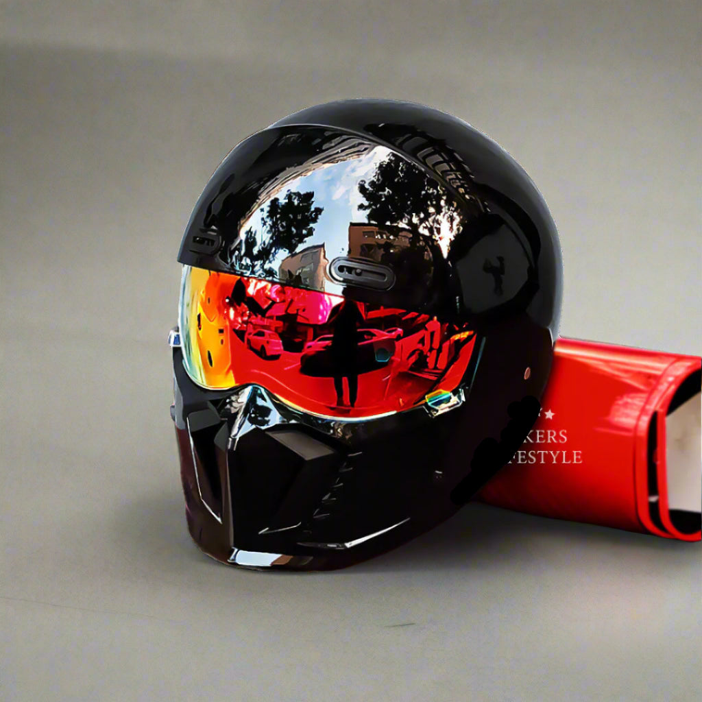 Casque de moto rétro pour pilotes avec lentille anti-buée | Lersk