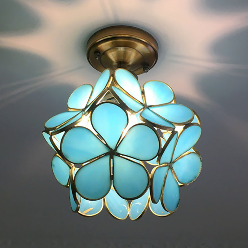 Luminária de Teto em Vidro Floral FloraLume com Motivos Florais | Lersk