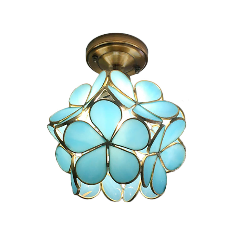 Luminária de Teto em Vidro Floral FloraLume com Motivos Florais | Lersk