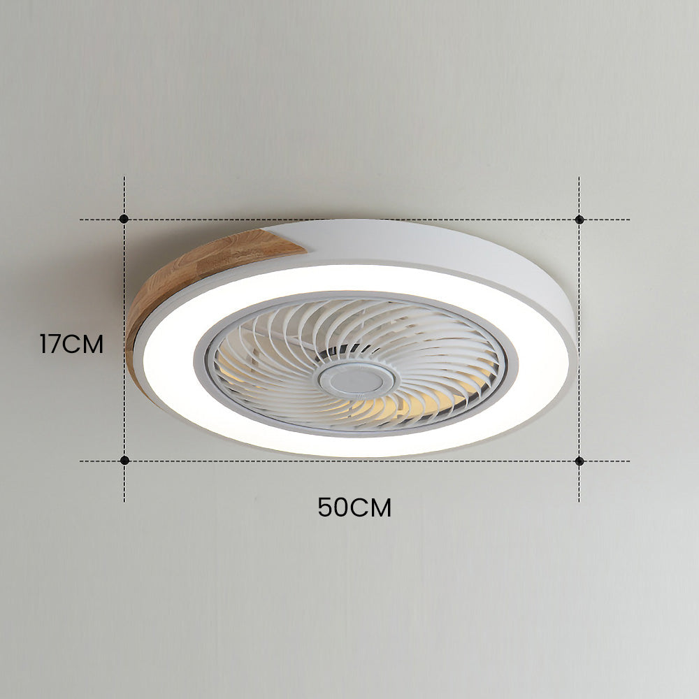 Ventilateur de plafond Boreal Timber avec lumière LED économique et pales en bois | Lersk