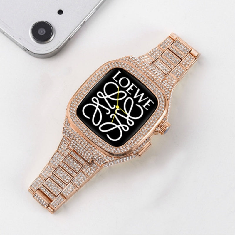 Funda y Correa de Metal con Cristales Aurielle para Apple Watch 44/45mm | Lersk