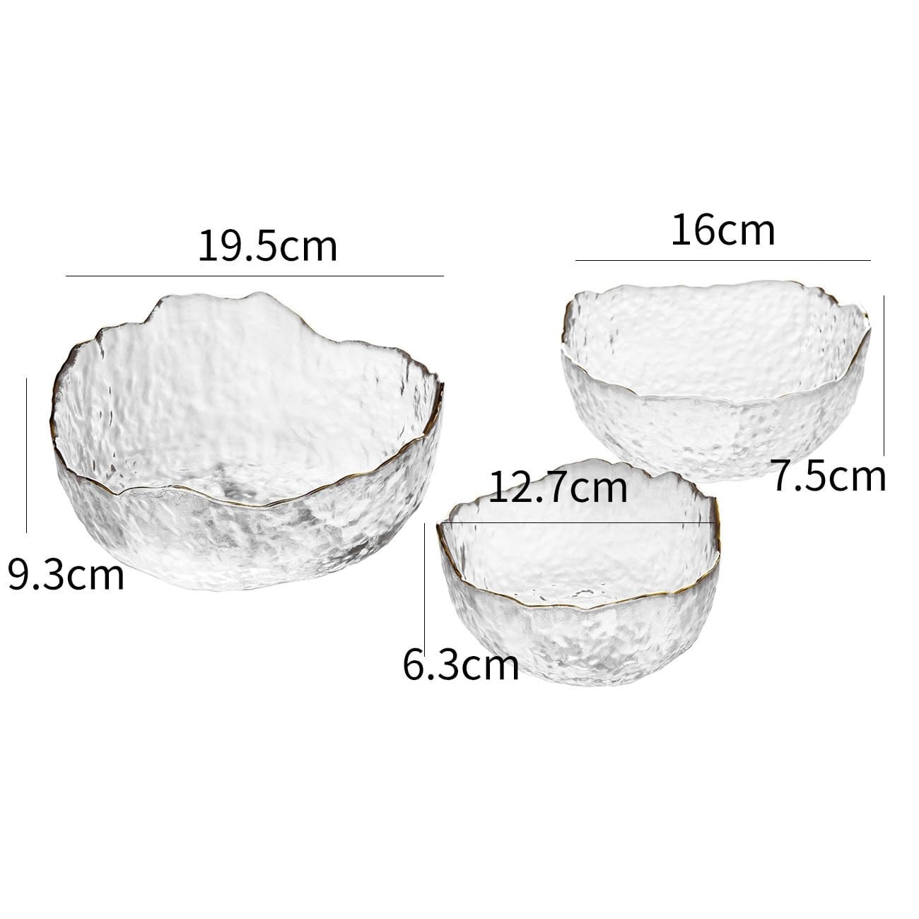 LumaGlass Trio Salad Bowls Set For Elegant Entertaining | Lersk